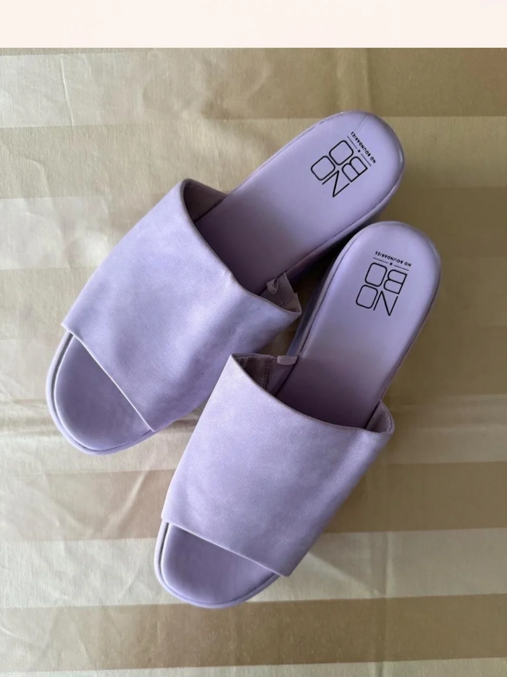 NOBO Urban Outfitters Platform Slide Sandals in Pastel Lavender 9